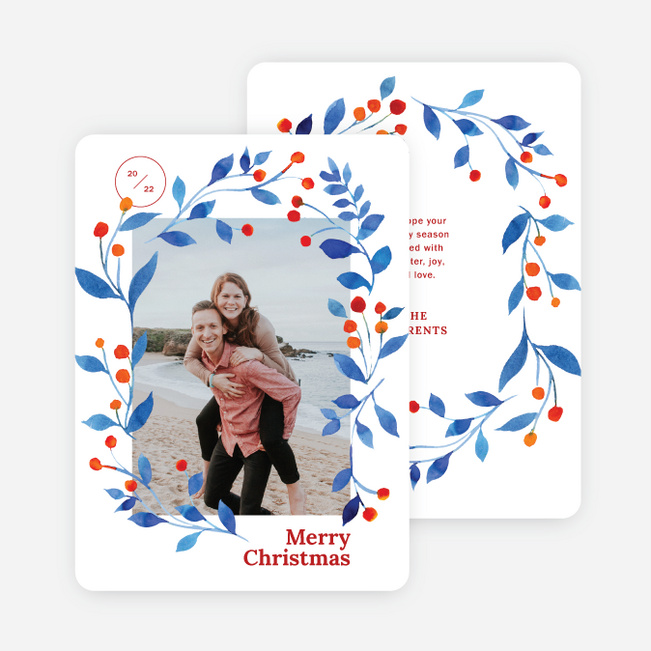 Wintry Leaves Christmas Cards - Multi