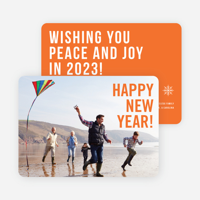 Big Wishes New Year Cards - Orange