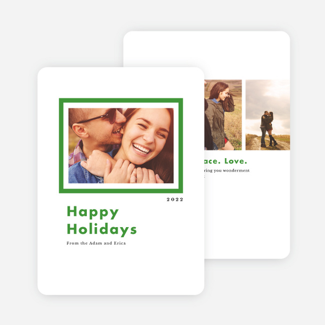 Bold Frame Holiday Cards - Green