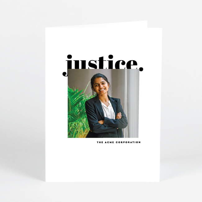 Bold Justice Business Holiday Cards - White