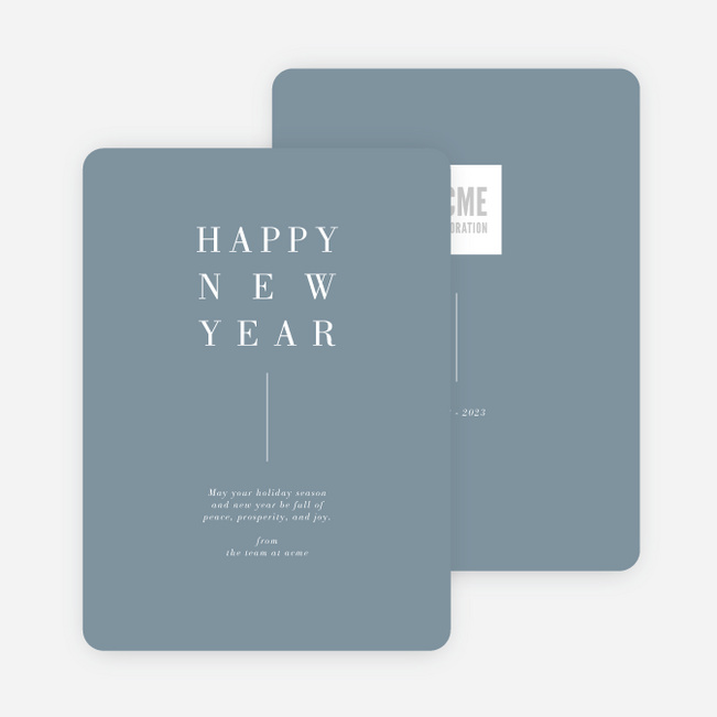Contemporary Wishes Corporate Holiday Cards - Blue