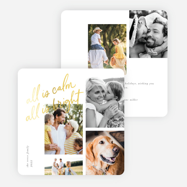 Foil Calming Moment Christmas Cards - Yellow