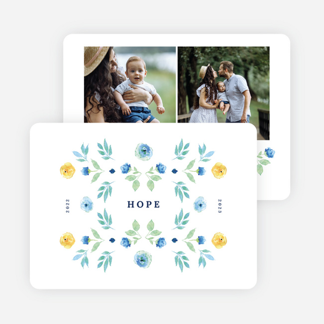 A Little Hope New Year Cards and Invitations - Blue