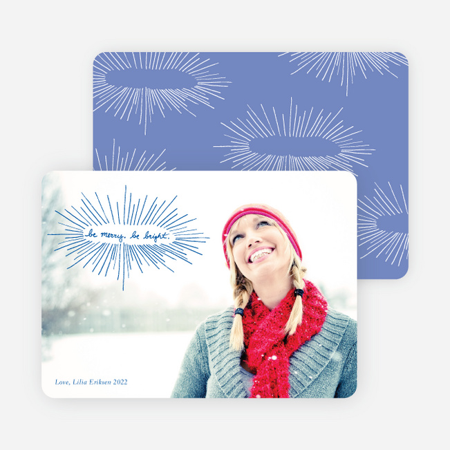 be merry, be bright Holiday Photo Cards - Cadet Blue