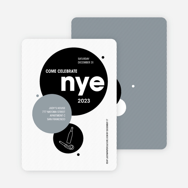 New Year’s Eve Party Invitations - Black