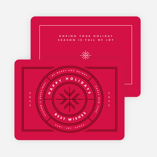 Snowflake Stamp Holiday Cards - Red