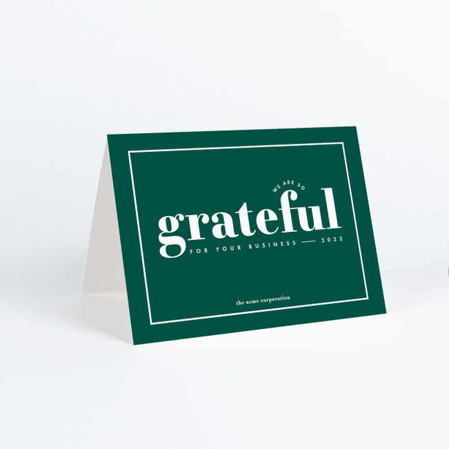 So Grateful Business Holiday Cards - Green