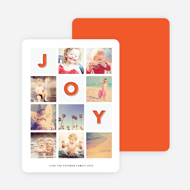 Square Joy Holiday Cards - Red