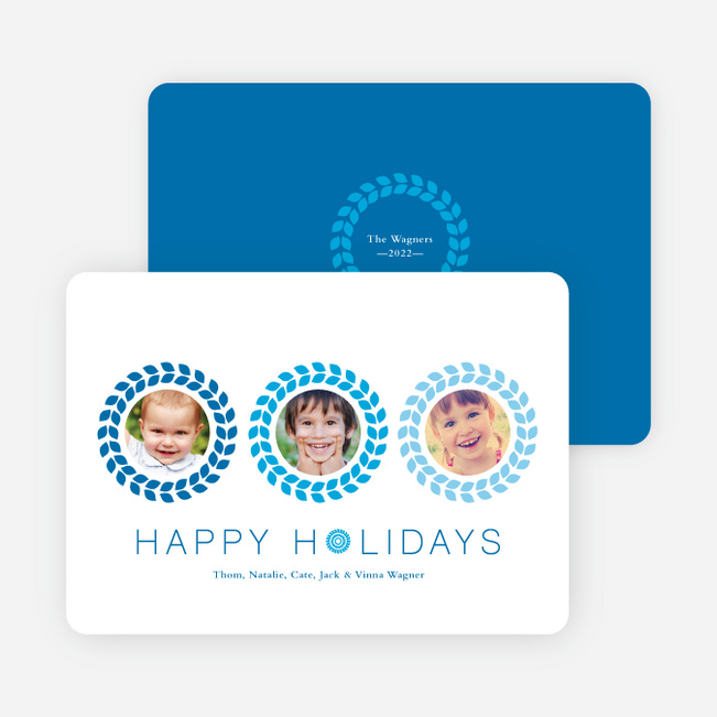 Triple O – 3 Photo Holiday Card - Royal Blue