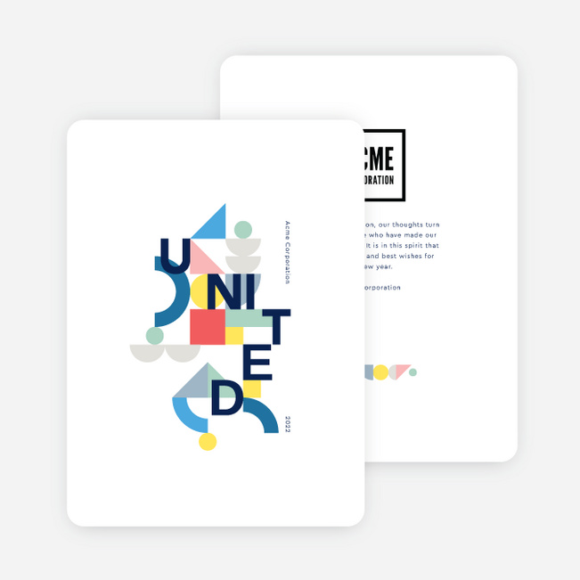 Unified Shapes Business and Corporate Holiday Cards - Multi