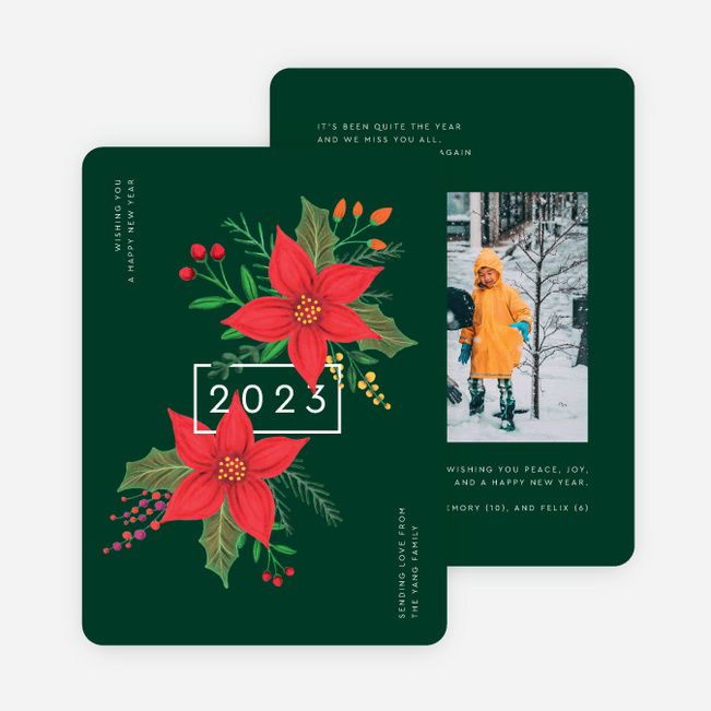 Verdant Wishes New Year Cards and Invitations - Multi