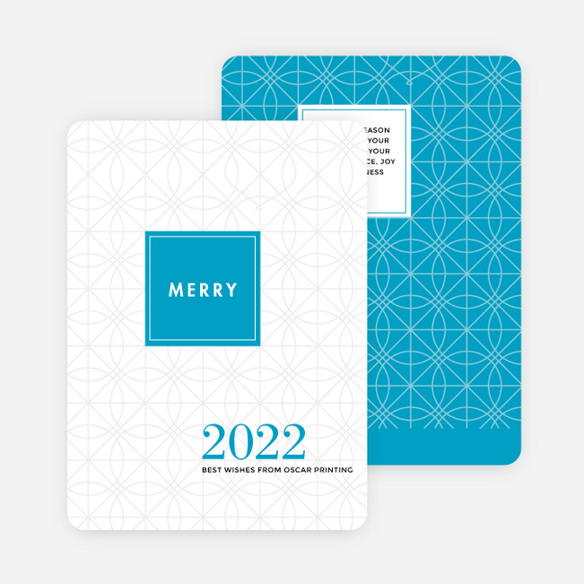 Abstract Ornaments Corporate Holiday Cards - Blue