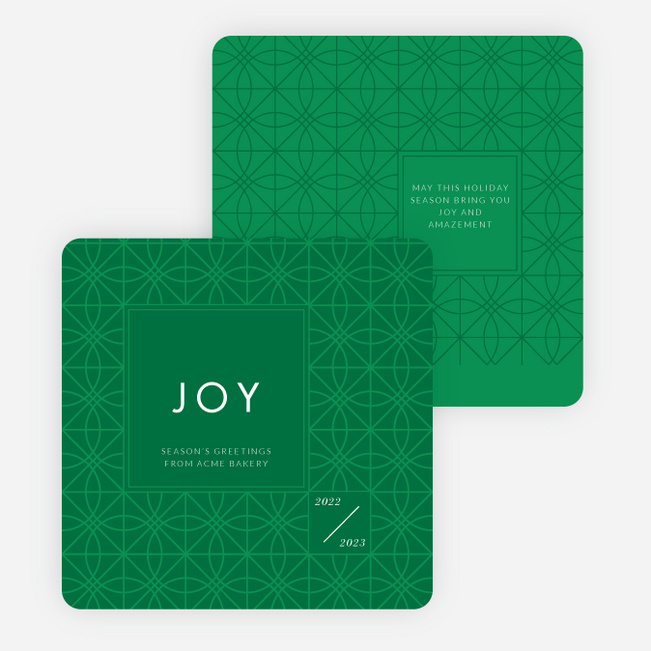 Abstract Patterns Corporate Holiday Cards - Green