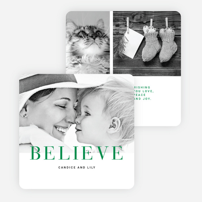 Believe Holiday Cards - Green