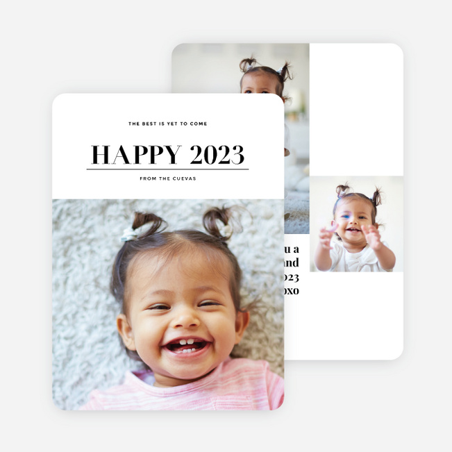 Best is Yet to Come New Year’s Photo Cards - Black
