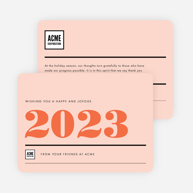 Big Year Corporate New Year Cards - Red