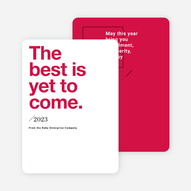 Bold Wishes Corporate New Year Cards - Red