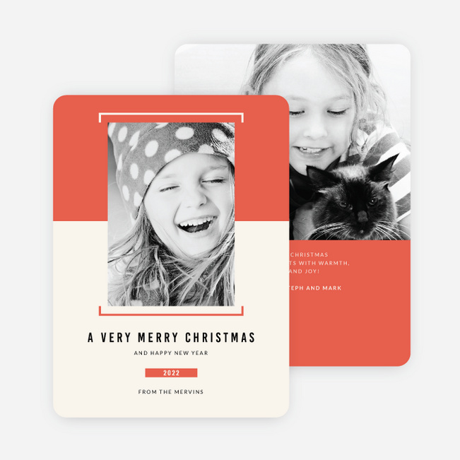 Bracket Photo Holiday Cards - Red