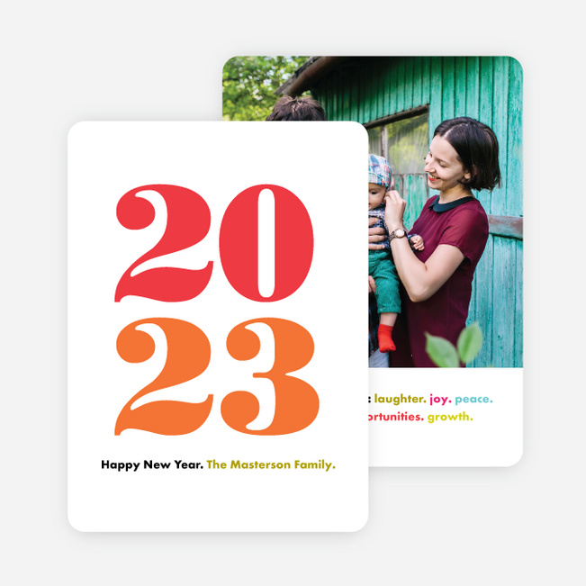 Bright Type New Year Cards - Red