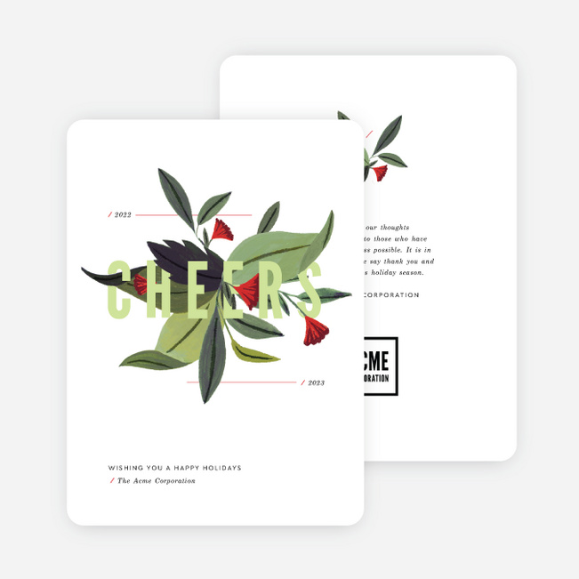 Bunches of Cheer Company Holiday Card - Green