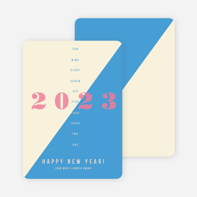 Countdown to the New Year Holiday Cards - Blue
