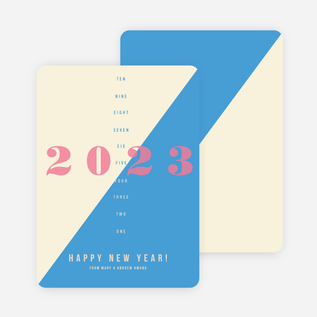 Countdown to the New Year Holiday Cards - Blue