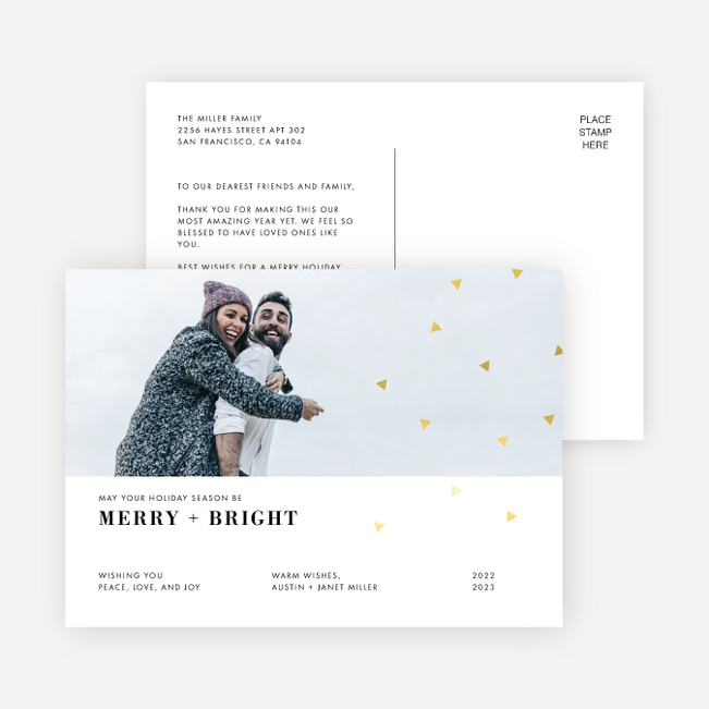 Editorial Style Holiday Cards - Yellow