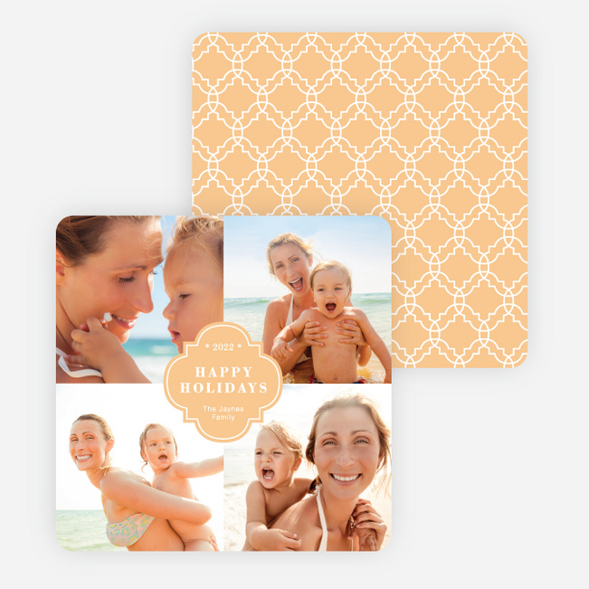 Family Crest Holiday Photo Cards - Orange