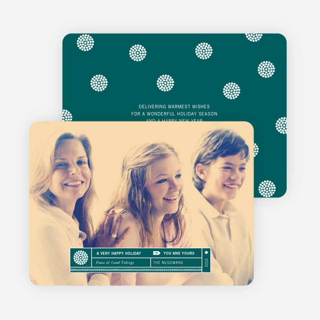 Family Label Holiday Photo Cards - Blue