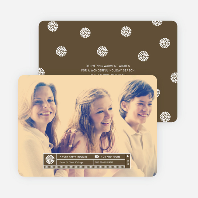 Family Label Holiday Photo Cards - Brown