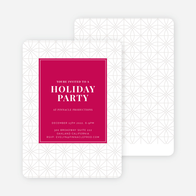 Festive Background Holiday Party Invitations - Red
