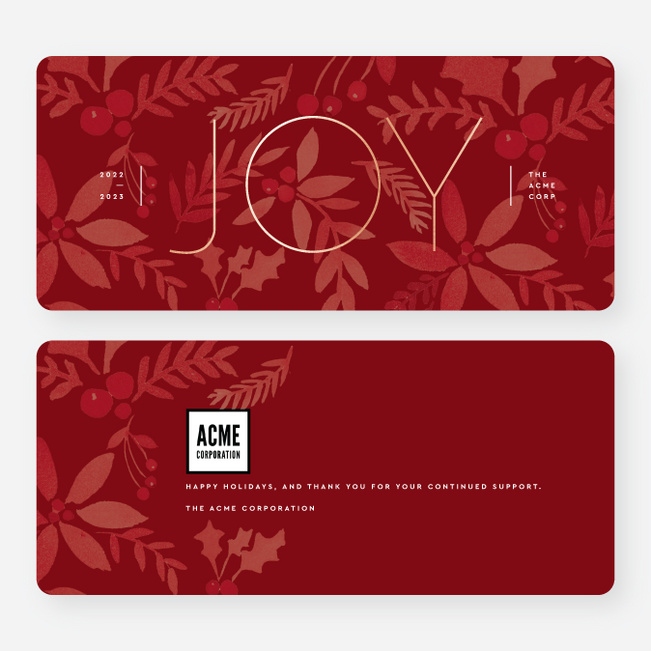 Foil Monumental Joy Holiday Cards - Red
