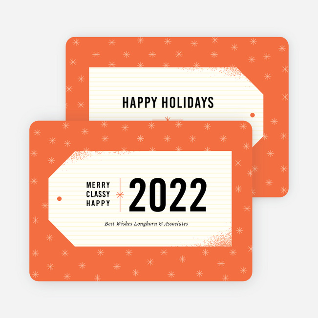 Gift Tag Wishes Corporate Card - Orange