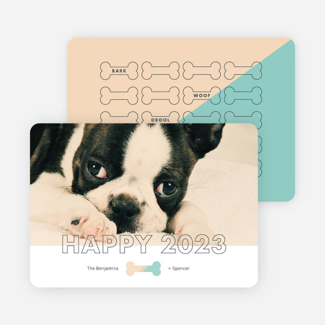 Good Dog New Year Cards - Beige