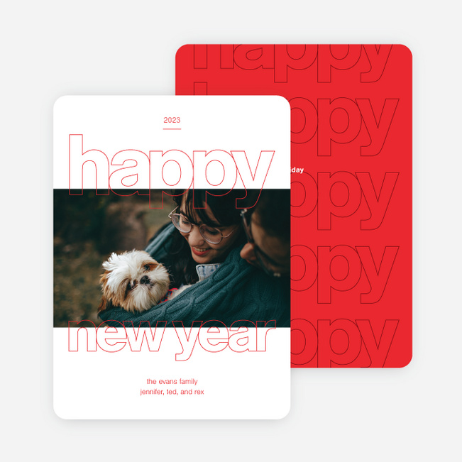 Happy Days New Year Cards - Red