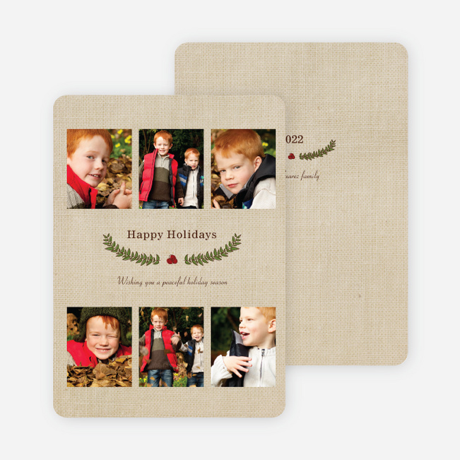 Holiday Laurel Holiday Photo Cards - Terra Cotta