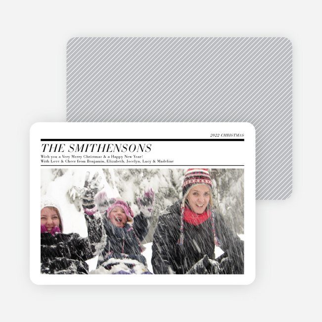 Holiday Newsletter Holiday Photo Cards - White