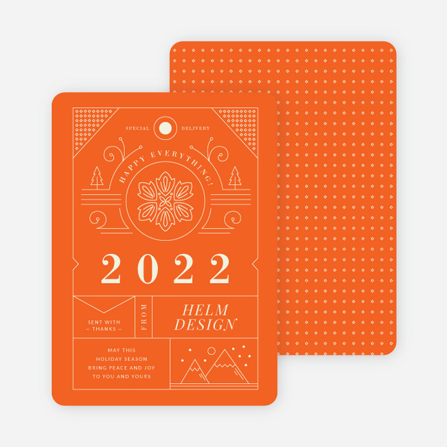 Intricate Details Corporate Holiday Cards - Orange