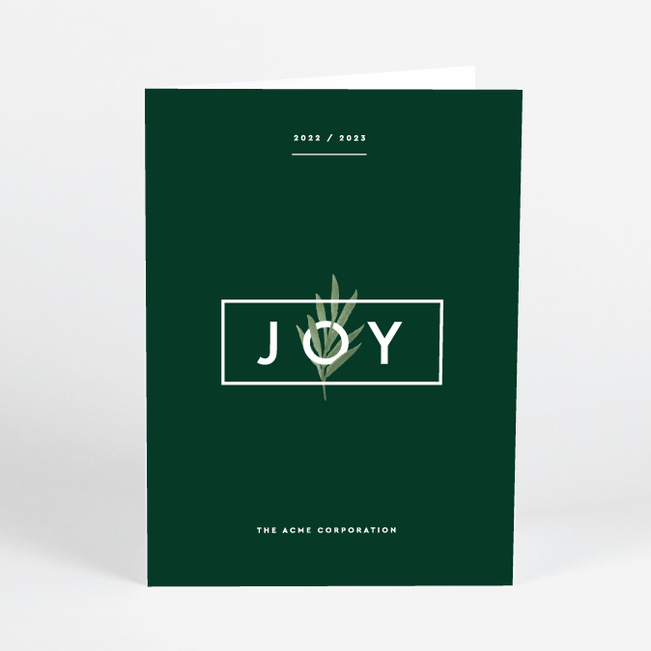 Joy is Evergreen Business Holiday Cards - Green