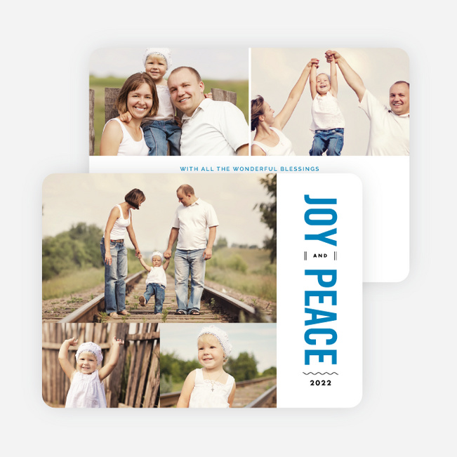 Joy and Peace Holiday Cards - Blue