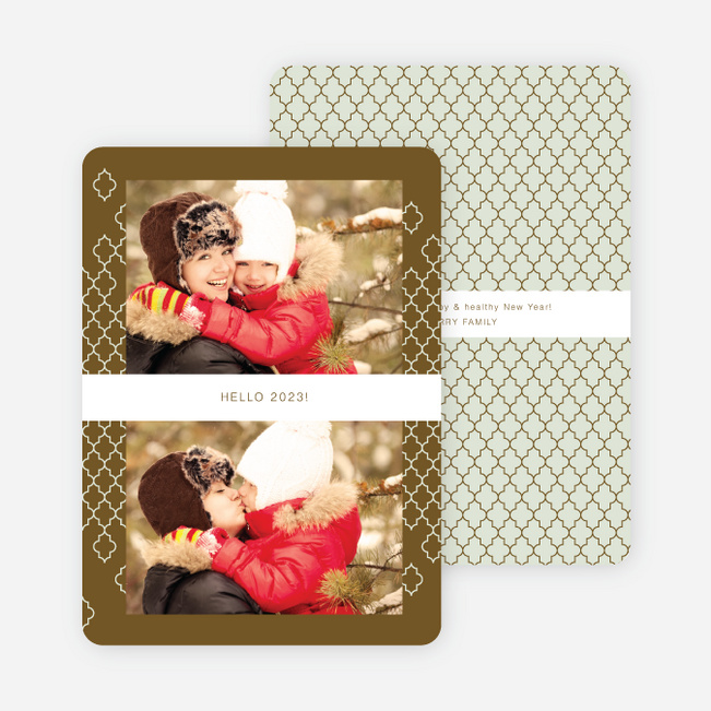 New Year’s Pattern Photo Cards - Brown