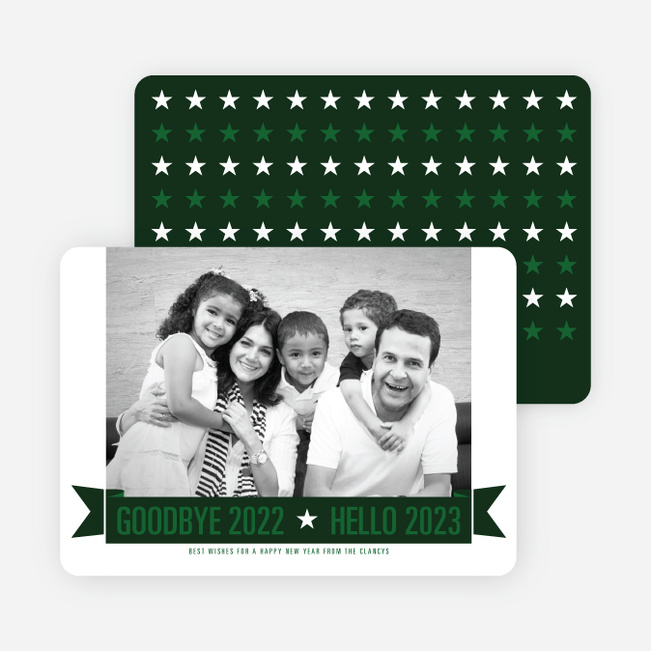 New Year Star Cards - Green