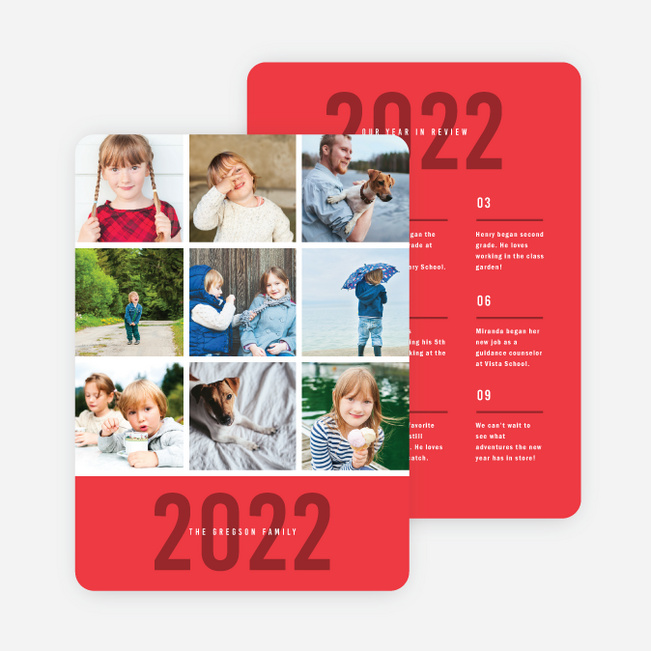 Photo Board Holiday Cards - Red