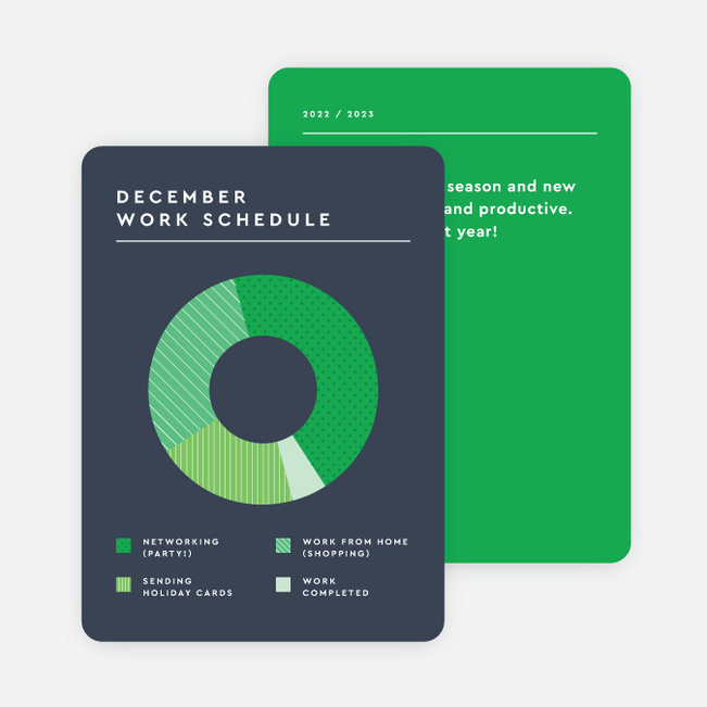 Productivity Chart Corporate Holiday Cards - Blue
