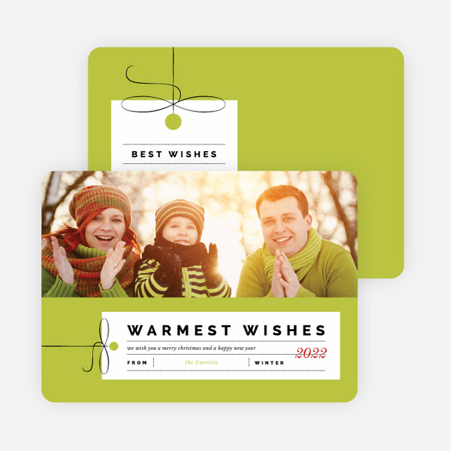 Seasons Greeting Corporate Holiday Cards - Green