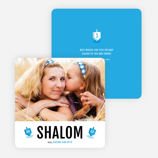 Shalom Hanukkah Cards - Blue