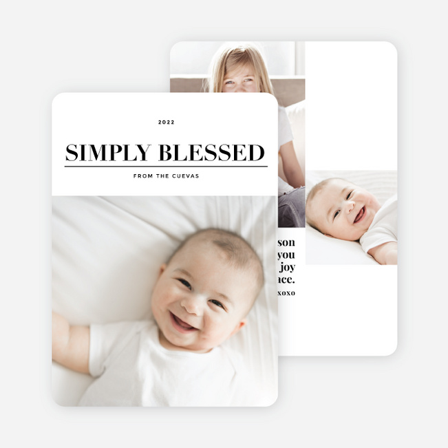Simply Blessed Christmas Photo Cards - Black