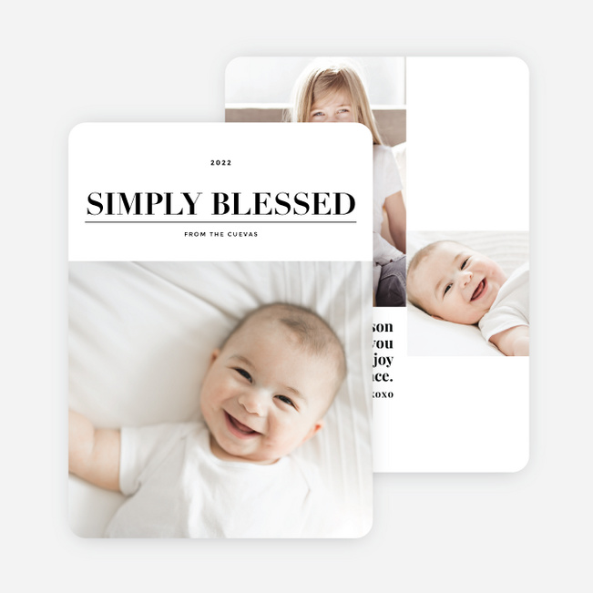Simply Blessed Christmas Photo Cards - Black