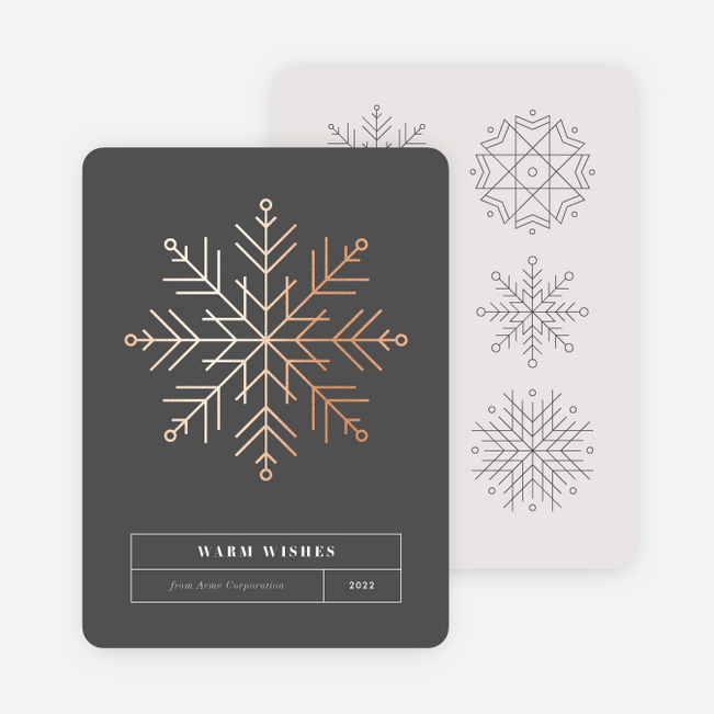 Snowflake Collection Business and Corporate Holiday Cards - Pink