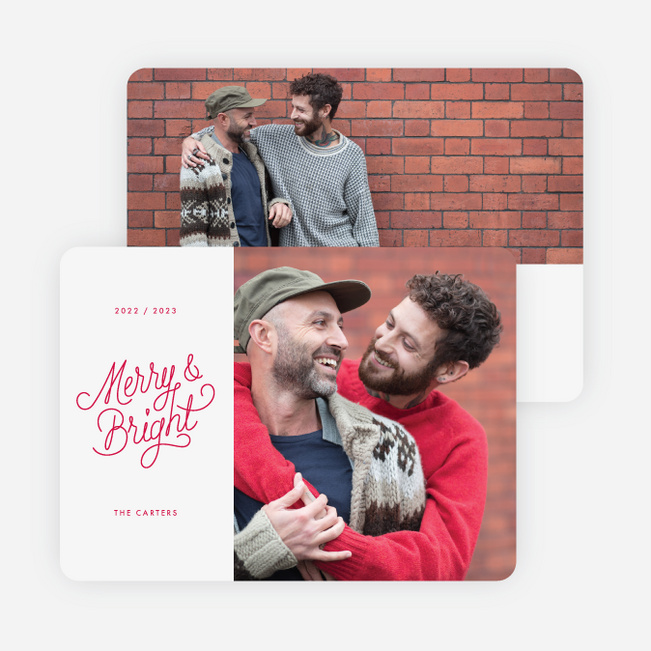 Split Frame Holiday Cards - Red